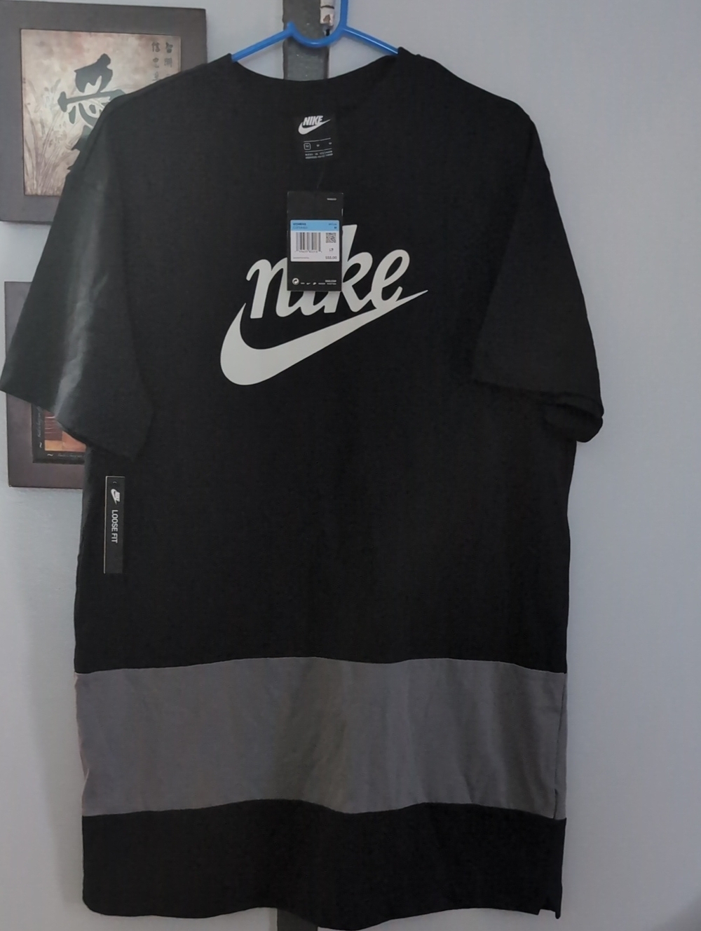 Nike Black Short Sleeve T'Shirt Dress with Gray Colorblock